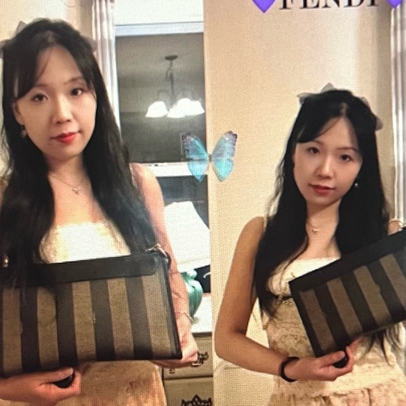 FENDI Pequin Zucca Zucchino Monogram Clutch/Pochette ( Big Size) Brown & Black - Picture 13 of 13